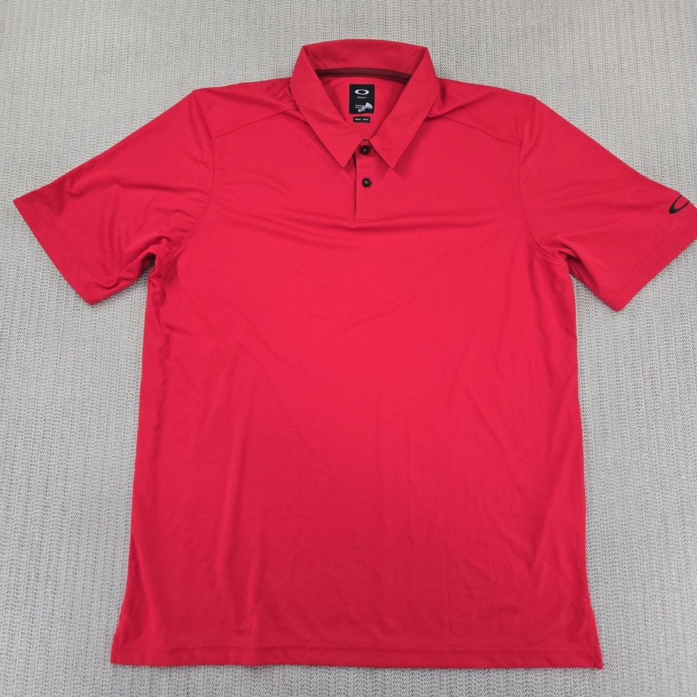 Oakley Polo Shirt Mens Large Red Regular Fit Golf Performance Lightweight